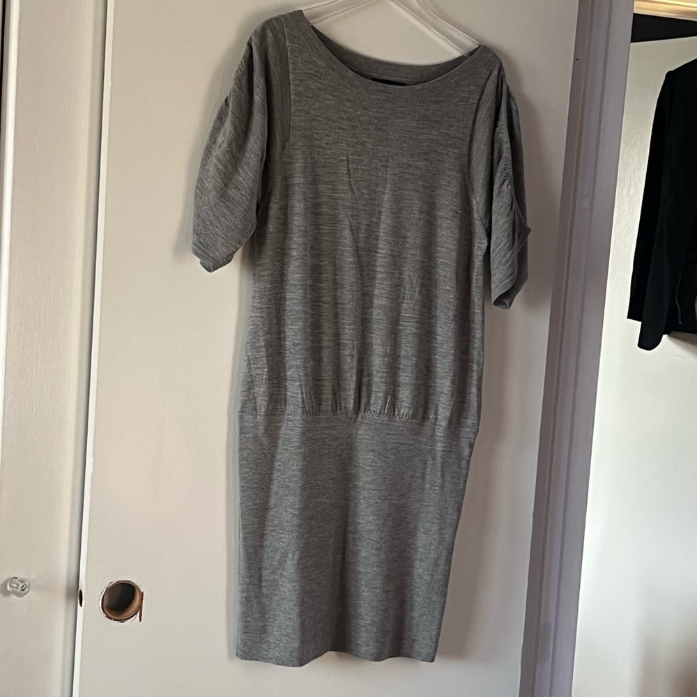 BANANA REPUBLIC Gray Merino Wool Sweater Tunic Dress. Medium.